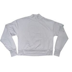 All In Motion French Terry Small Sweatshirt Lilac Cropped Mock Neck Thumbholes S